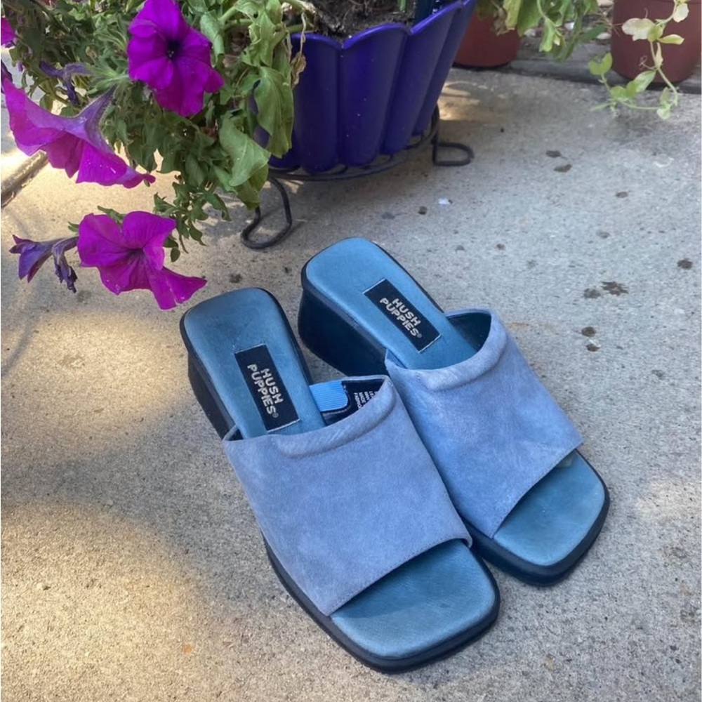 Hush Puppies Blue Mules